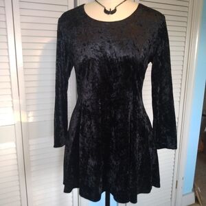 Size Medium black velvet skater dress
